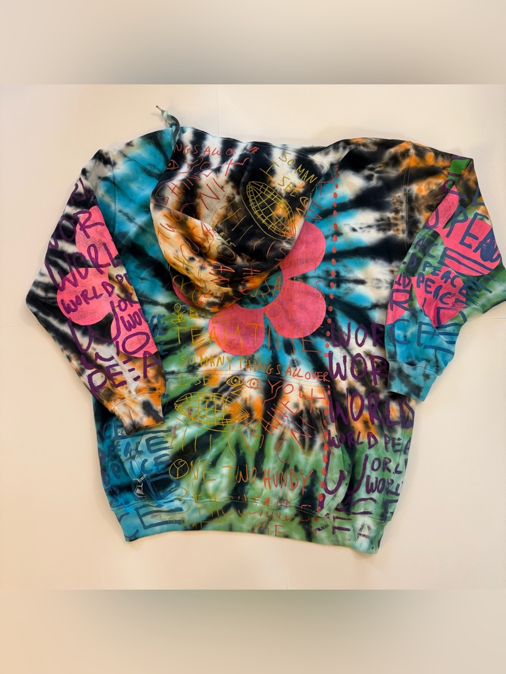 Golf Wang Flower Boy Tie Dye Hoodie Tyler The Creator Multi Color Graphic - Picture 2 of 12